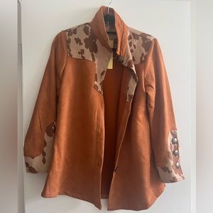 NWT cowhide button up jacket